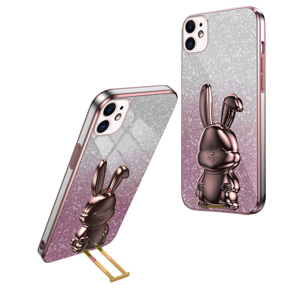 iPhone 12 mini Stoßfeste Kaninchen-Hülle mit Ständer