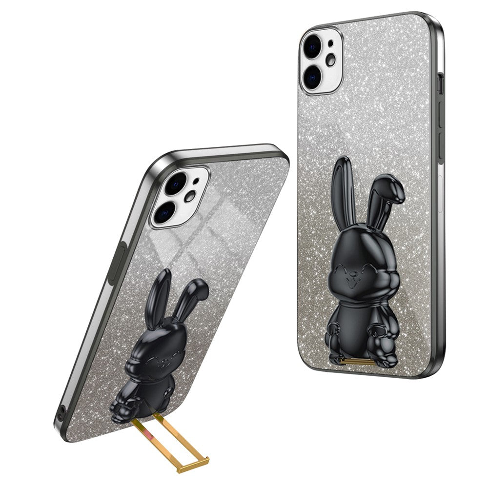iPhone 12 Stoßfeste Kaninchen-Hülle mit Ständer