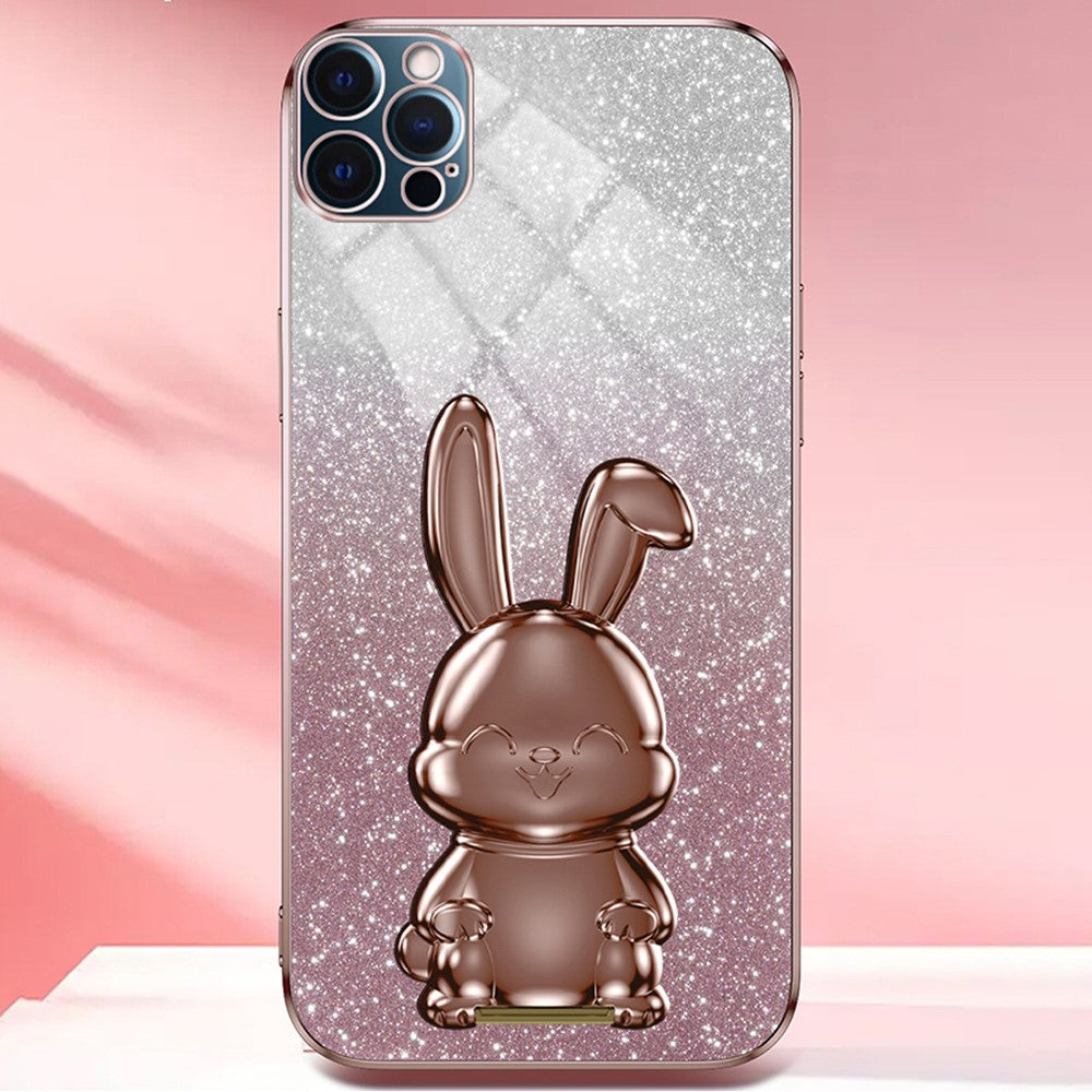 iPhone 12 Pro Stoßfeste Kaninchen-Hülle mit Ständer