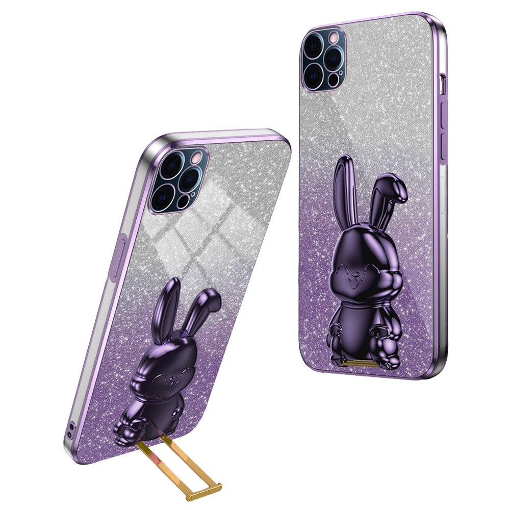 iPhone 12 Pro Stoßfeste Kaninchen-Hülle mit Ständer