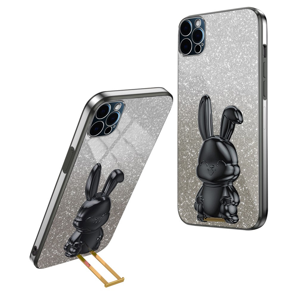 iPhone 12 Pro Stoßfeste Kaninchen-Hülle mit Ständer