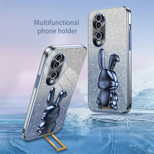 Honor 70 5G Handyhülle – mit Cartoon-Kaninchen-Motiv, PC + TPU-Rückseite mit Ständer