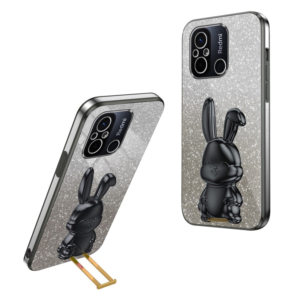 For Xiaomi Redmi 12C 4G Slim Case Cute Rabbit Shockproof Kickstand Phone Cover