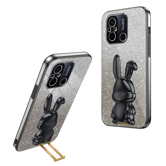 For Xiaomi Redmi 12C 4G Slim Case Cute Rabbit Shockproof Kickstand Phone Cover