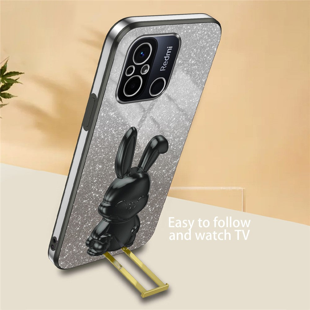 For Xiaomi Redmi 12C 4G Slim Case Cute Rabbit Shockproof Kickstand Phone Cover