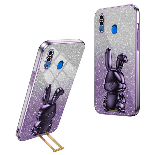 Galaxy A20/A30 Stoßfeste Kaninchen-Hülle mit Ständer