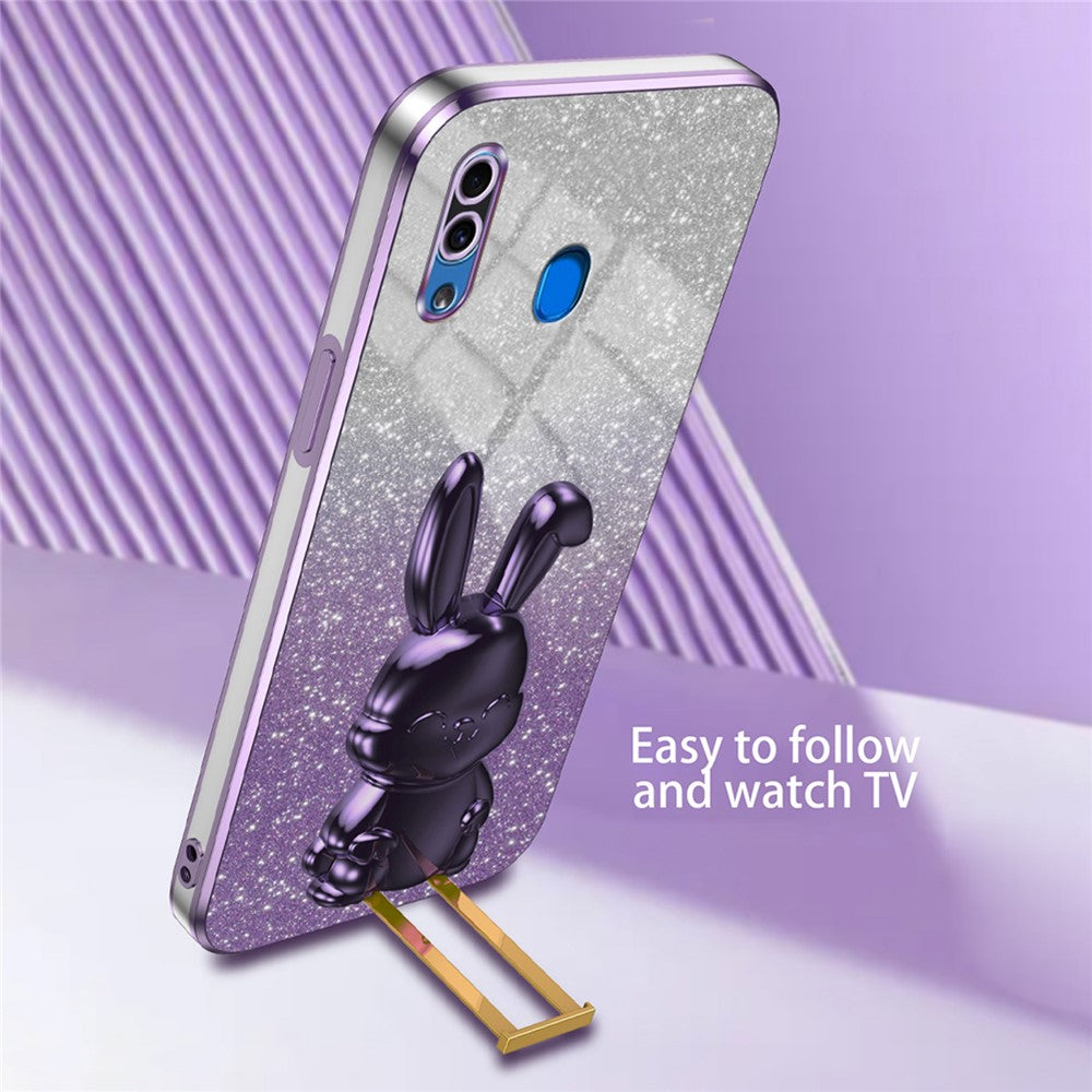 Galaxy A20/A30 Stoßfeste Kaninchen-Hülle mit Ständer