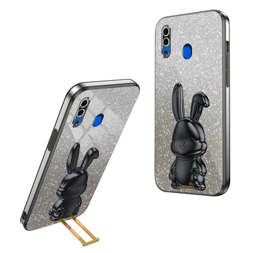 Galaxy A20/A30 Stoßfeste Kaninchen-Hülle mit Ständer