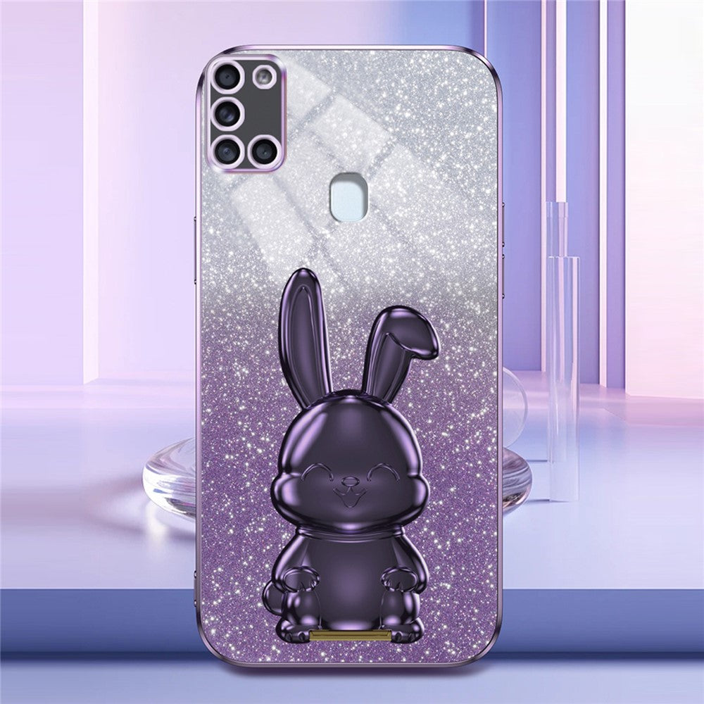 Galaxy A21s Stoßfeste Kaninchen-Hülle mit Ständer