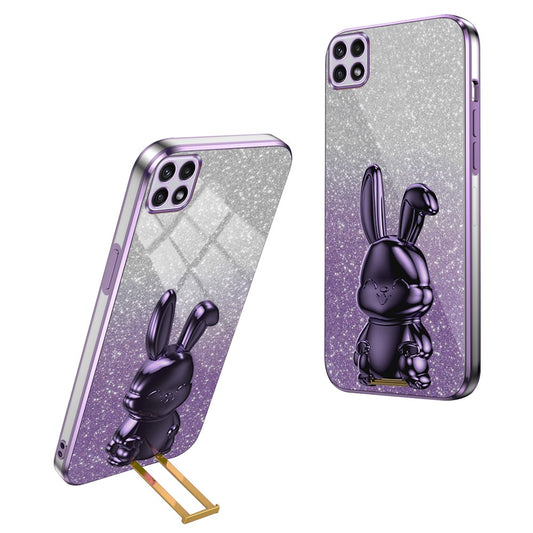 Galaxy A22 5G Stoßfeste Kaninchen-Hülle mit Ständer