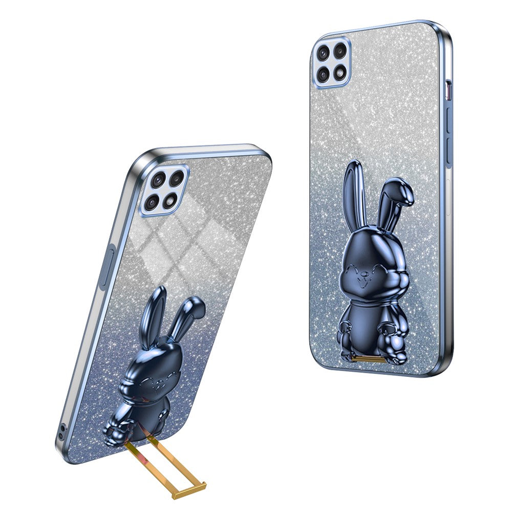 Galaxy A22 5G Stoßfeste Kaninchen-Hülle mit Ständer