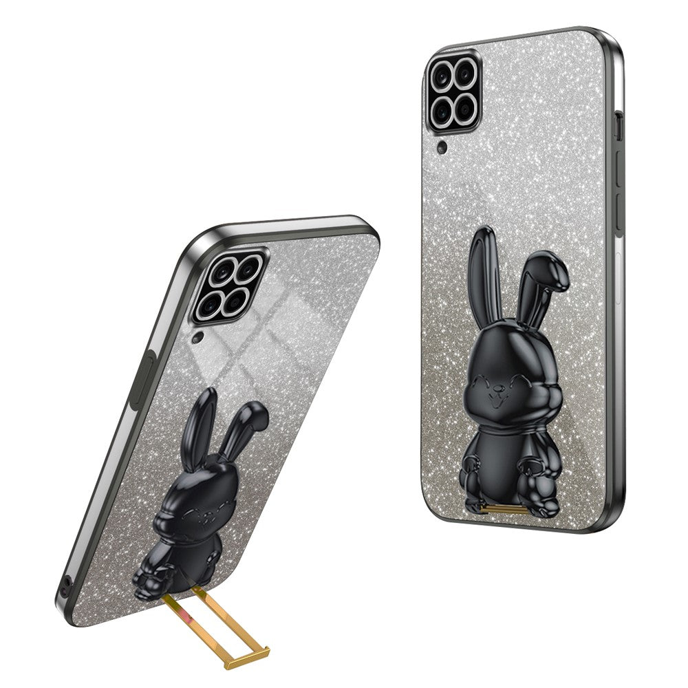 Galaxy A22 4G Stoßfeste Kaninchen-Hülle mit Ständer