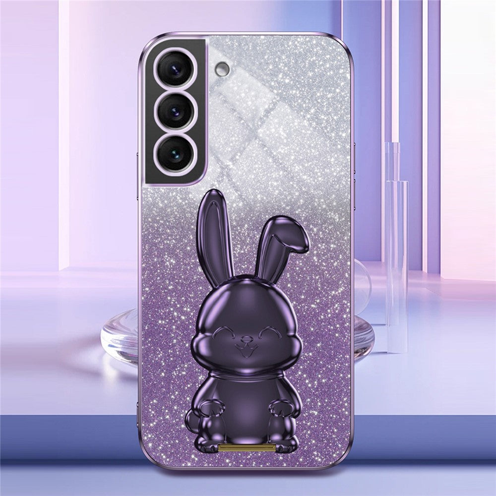Galaxy S22 5G Stoßfeste Kaninchen-Hülle mit Ständer