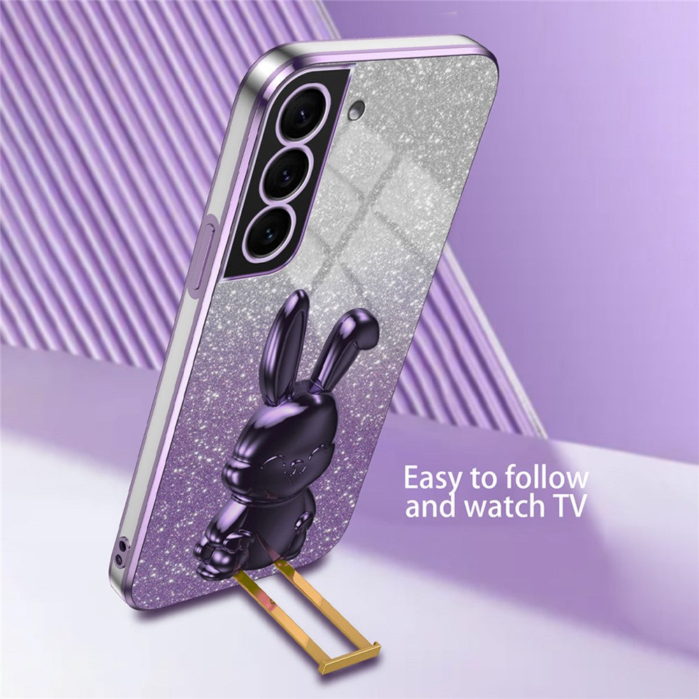Galaxy S22 5G Stoßfeste Kaninchen-Hülle mit Ständer