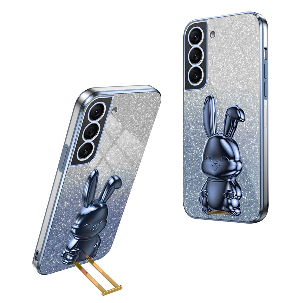 Galaxy S22 5G Stoßfeste Kaninchen-Hülle mit Ständer