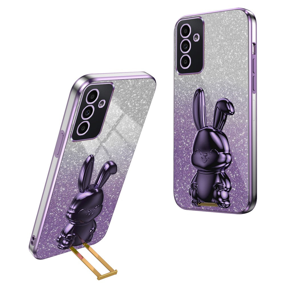 Galaxy S24 Stoßfeste Kaninchen-Hülle mit Ständer