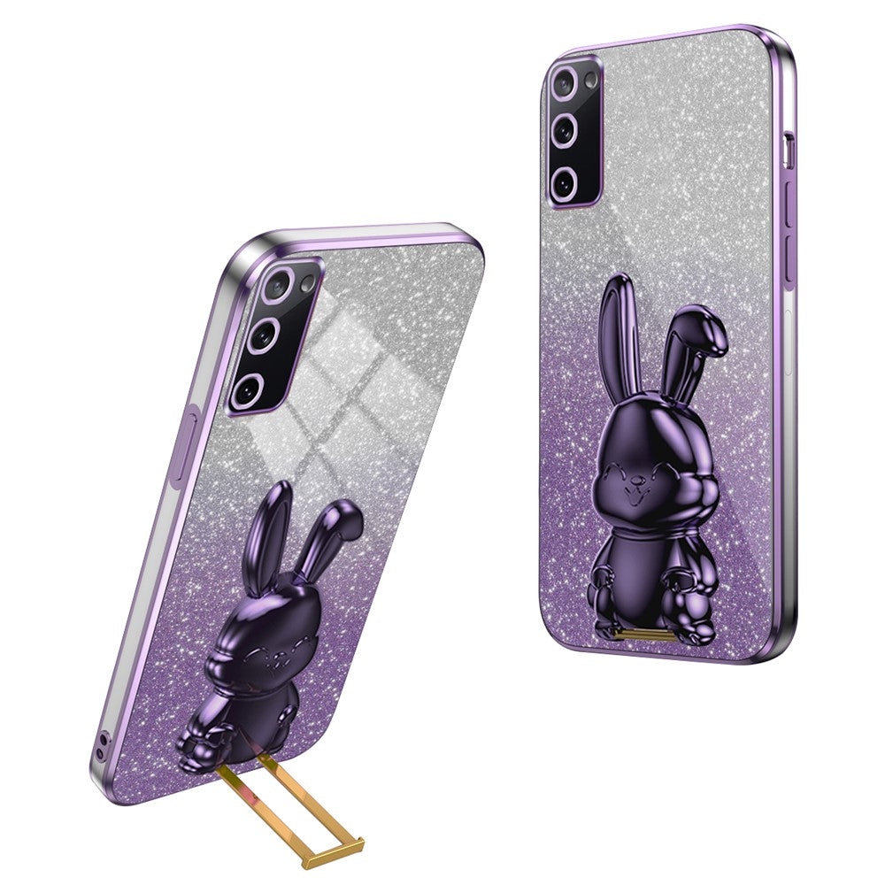 Galaxy S20 FE 4G/5G / S20 FE 2022 / S20 Lite Stoßfeste Kaninchen-Hülle mit Ständer