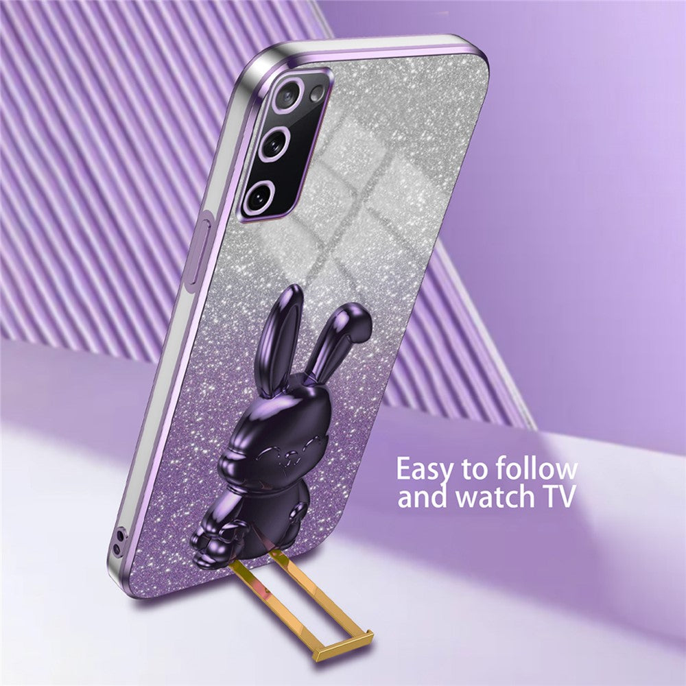 Galaxy S20 FE 4G/5G / S20 FE 2022 / S20 Lite Stoßfeste Kaninchen-Hülle mit Ständer