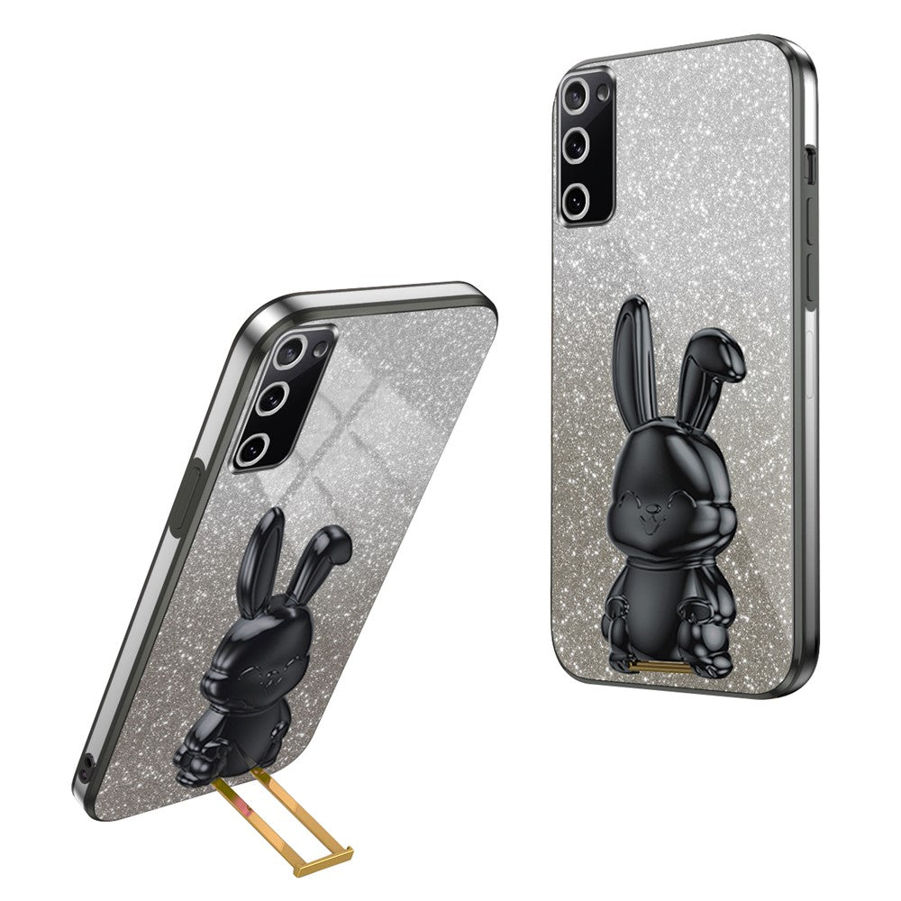 Galaxy S20 FE 4G/5G / S20 FE 2022 / S20 Lite Stoßfeste Kaninchen-Hülle mit Ständer