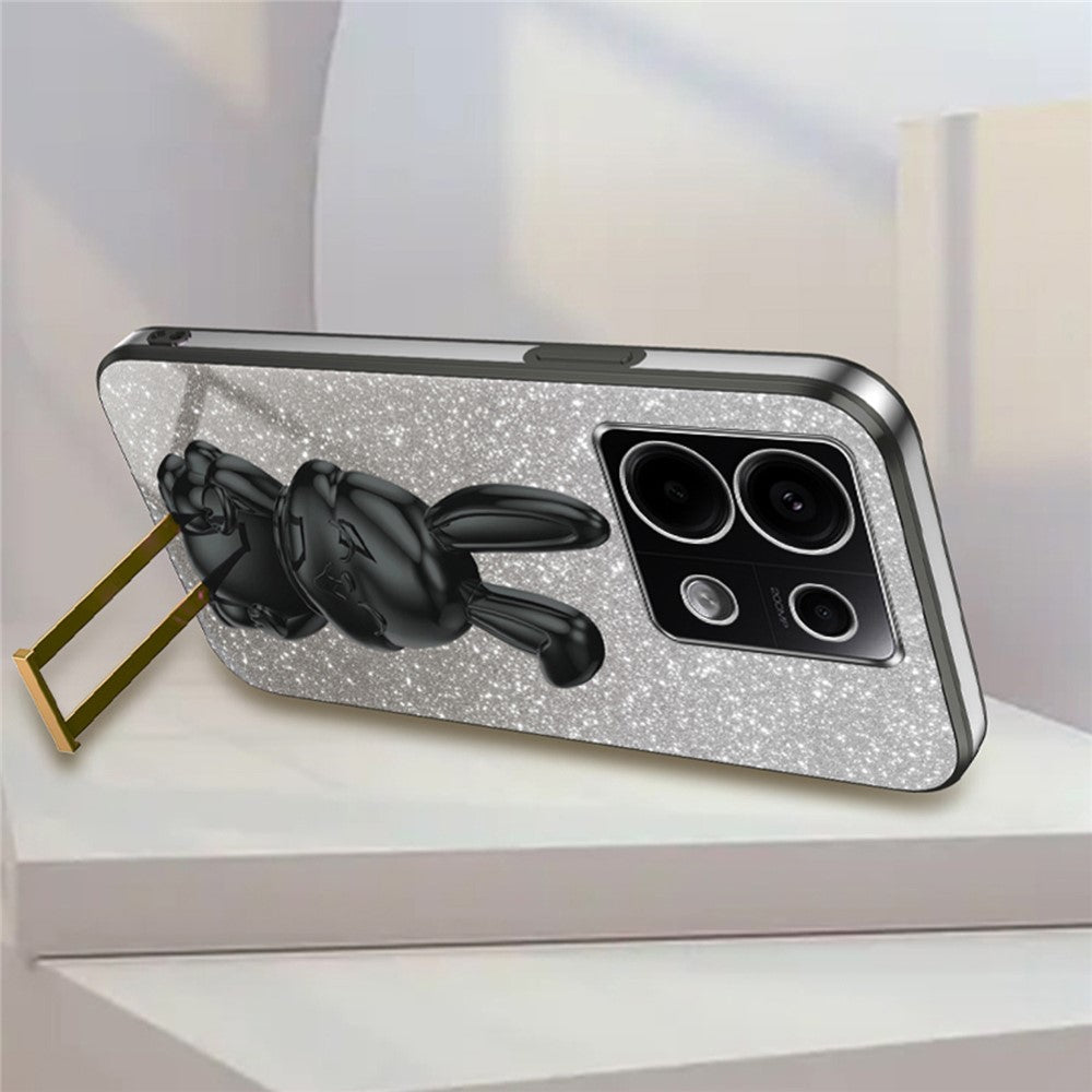 For Xiaomi Redmi Note 13 Pro 5G / Poco X6 5G Phone Case Lovely Rabbit PC+TPU Pull-out Kickstand Cover
