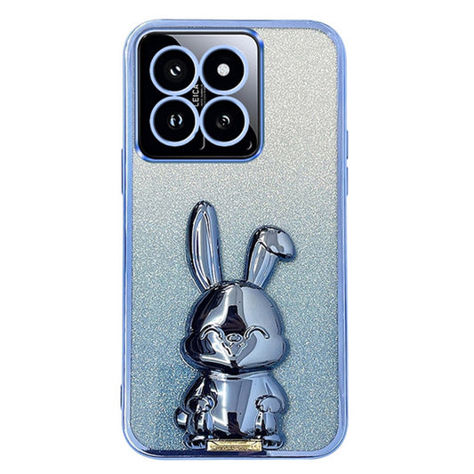Xiaomi 14 Handyhülle – mit glitzerndem, galvanisiertem Cartoon-Kaninchen-Telefon- mit ausziehbarem Ständer