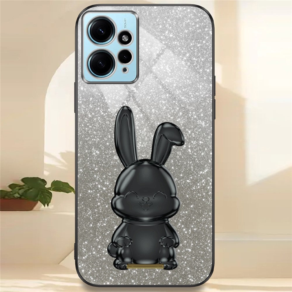 For Xiaomi Redmi Note 12 4G Case Cute Rabbit Anti-shock Phone Cover with Pull-out Kickstand