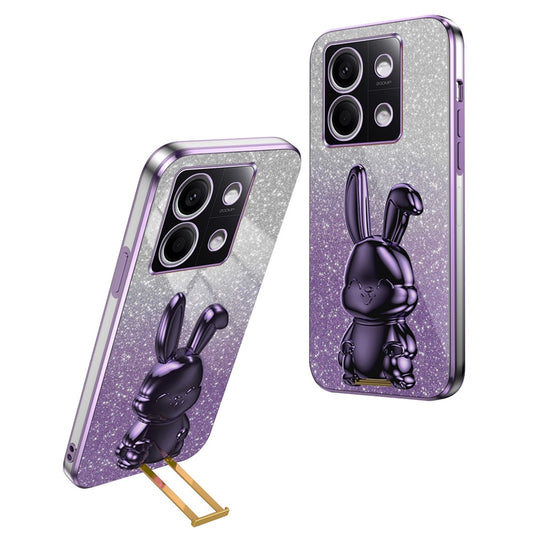 Xiaomi Redmi Note 13 4G Handyhülle – mit niedlichem Kaninchen-Motiv, ausziehbarer Ständer, PC + TPU