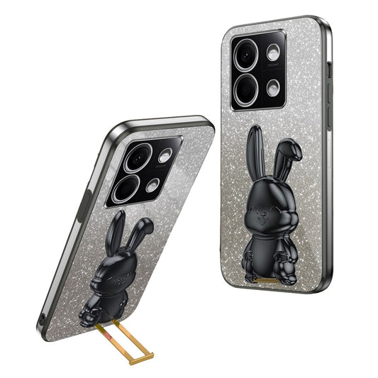 Xiaomi Redmi Note 13 4G Handyhülle – mit niedlichem Kaninchen-Motiv, ausziehbarer Ständer, PC + TPU