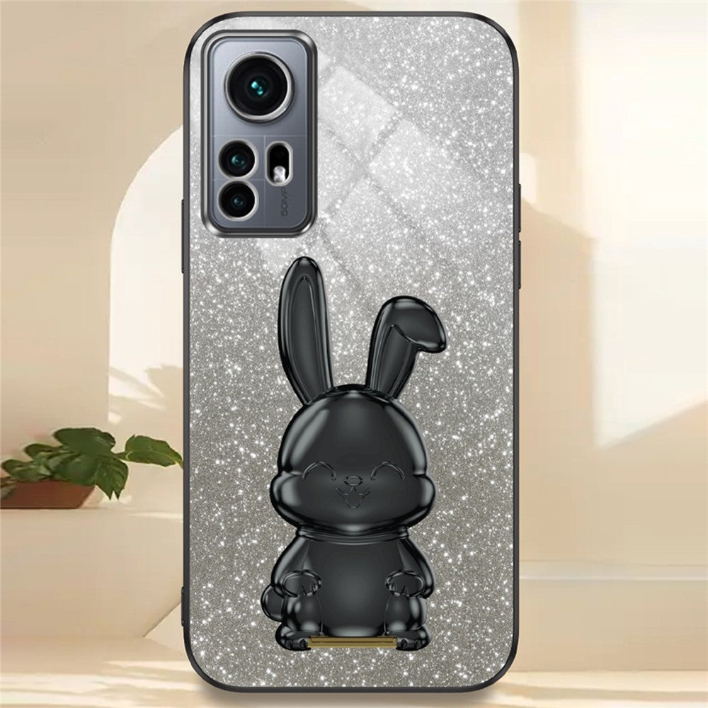 For Xiaomi 12 Pro 5G / 12S Pro 5G / 12 Pro (Dimensity) 5G PC+TPU Phone Case Cute Rabbit Pull-out Kickstand Cover