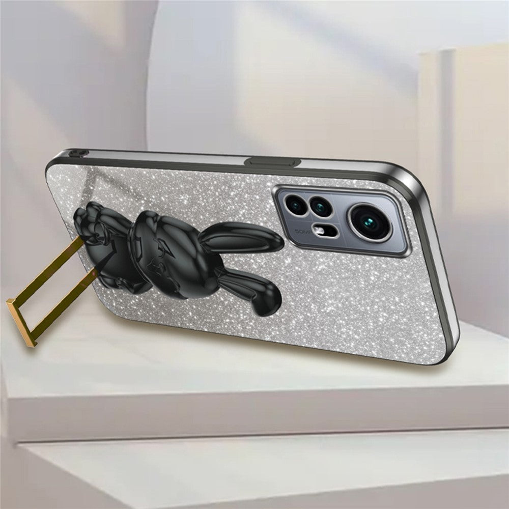 For Xiaomi 12 Pro 5G / 12S Pro 5G / 12 Pro (Dimensity) 5G PC+TPU Phone Case Cute Rabbit Pull-out Kickstand Cover
