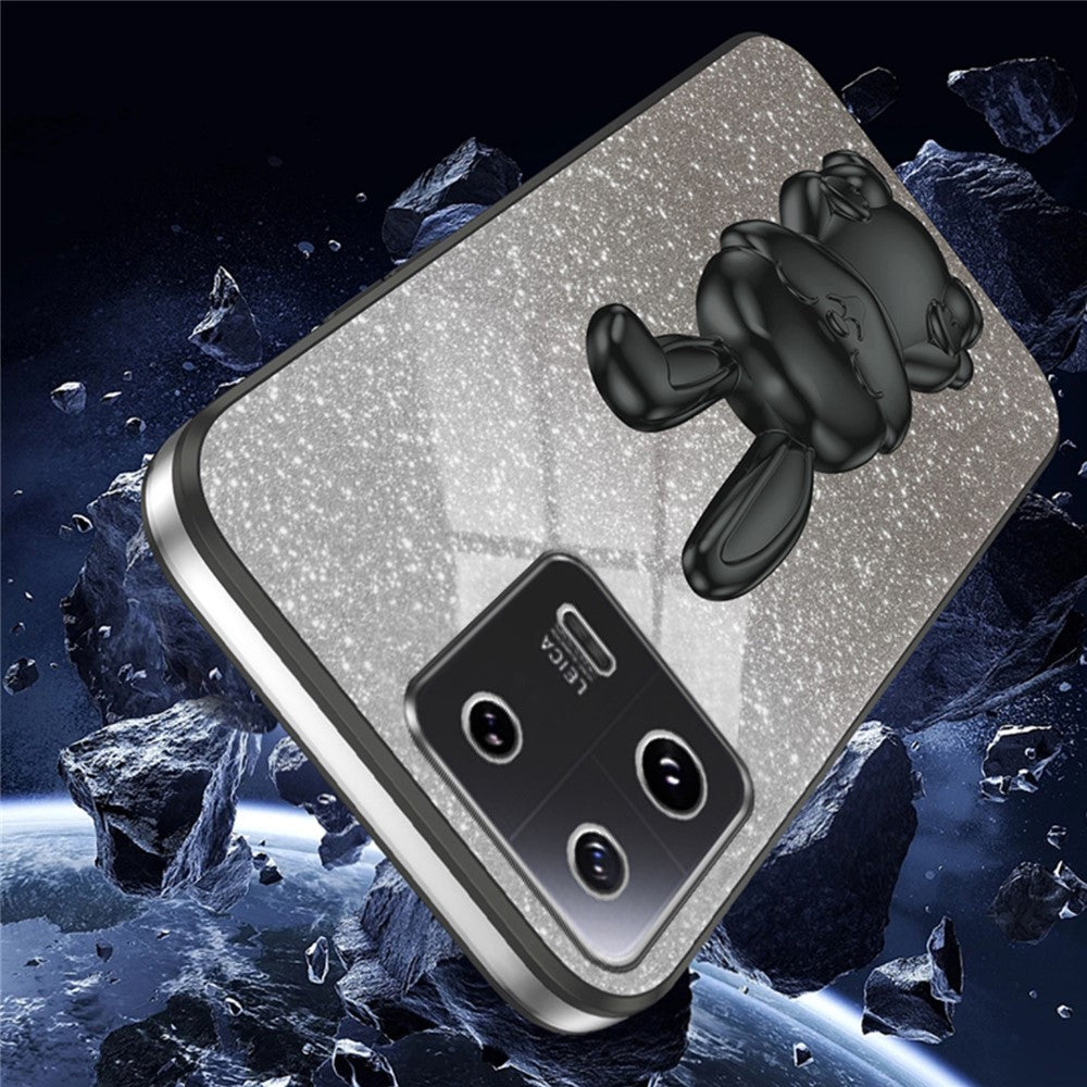 For Xiaomi 13 Cell Phone Case Fashion Glitter Pull-out Kickstand Anti-shock PC+TPU Cover