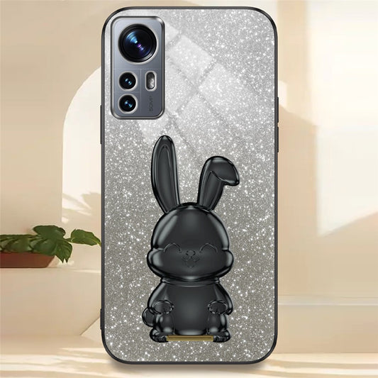 Xiaomi 12 Lite 5G Handyhülle – Anti-Fall PC+TPU Lovely Rabbit Handy- mit ausziehbarem Ständer