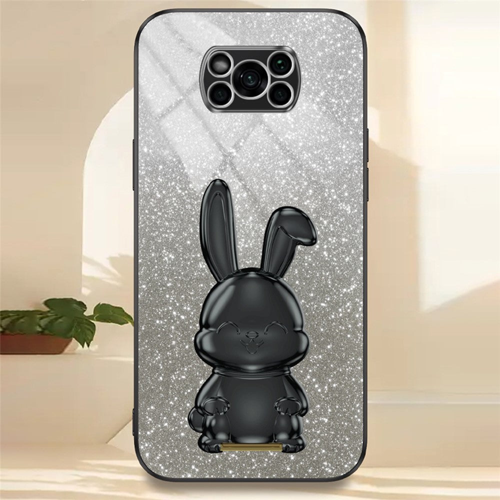 For Xiaomi Poco X3 / Poco X3 NFC Electroplating Cellphone Case Pull-out Kickstand PC+TPU Cover