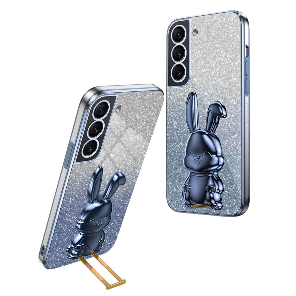 Galaxy S21 4G/5G Stoßfeste Kaninchen-Hülle mit Ständer