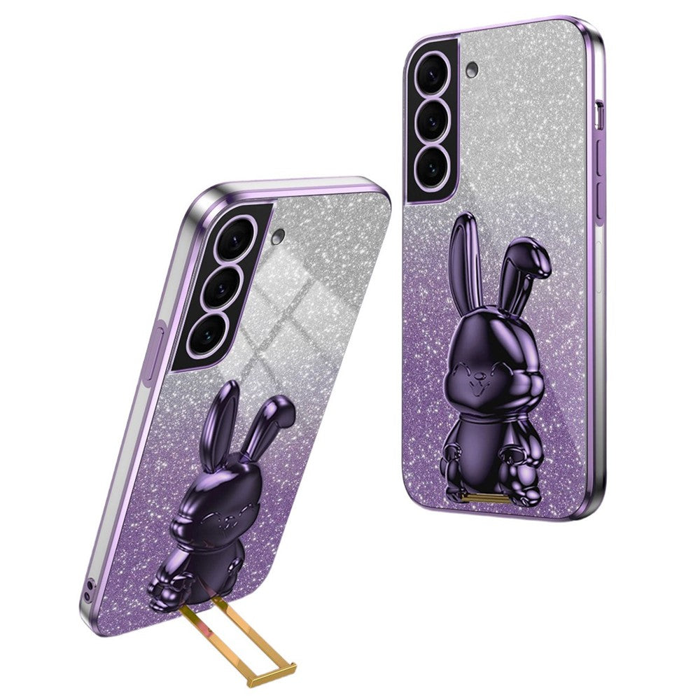 Galaxy S21 4G/5G Stoßfeste Kaninchen-Hülle mit Ständer