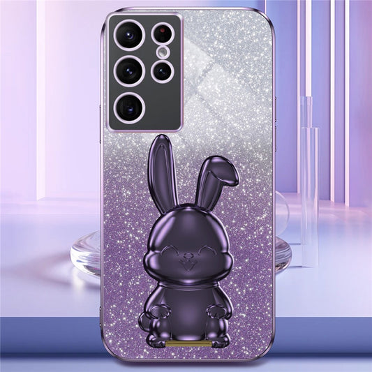 Galaxy S24 Ultra Stoßfeste Kaninchen-Hülle mit Ständer