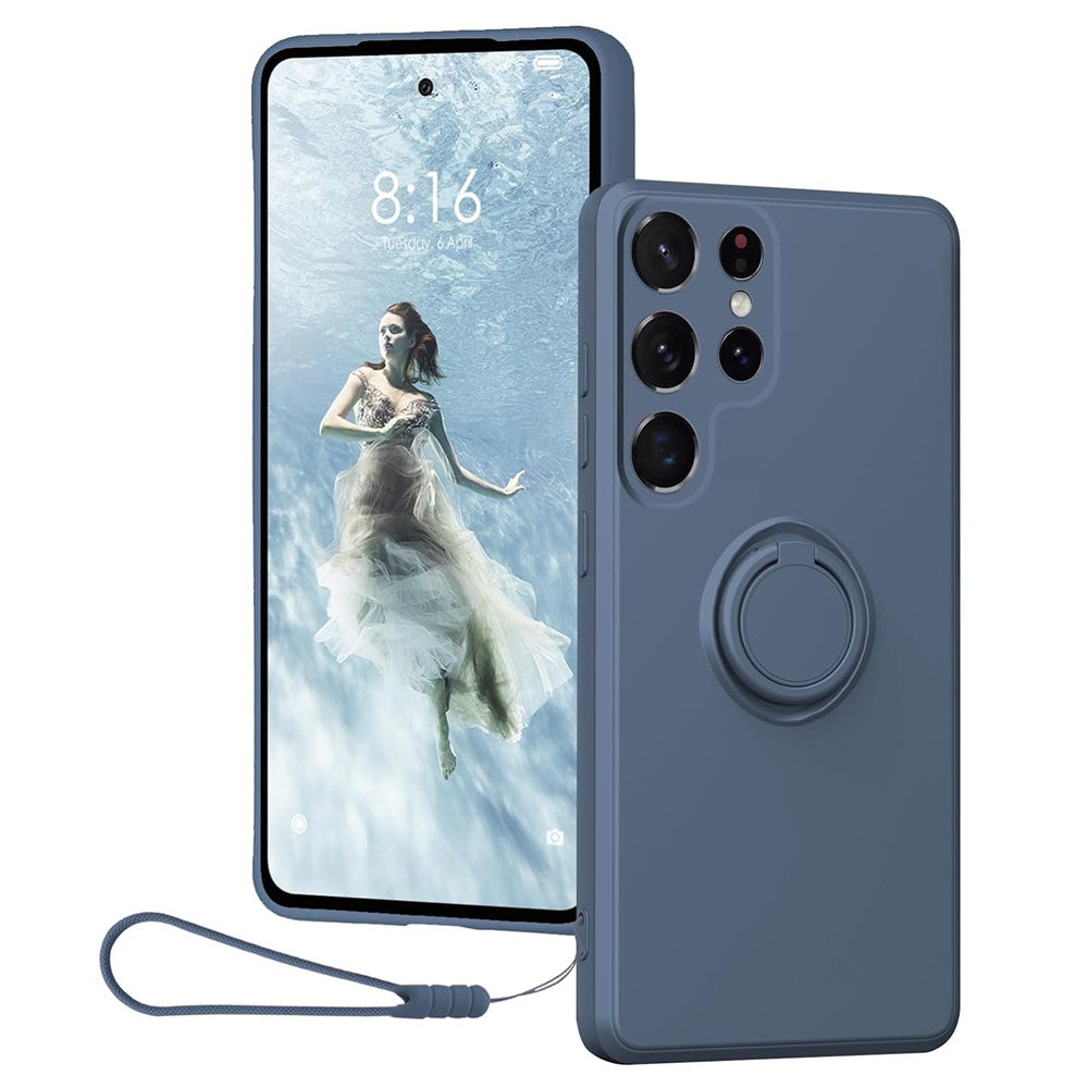 Galaxy S24 Ultra Silikonhülle – Leicht & Mit Schwenkring-Ständer