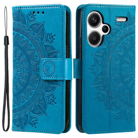 Xiaomi Redmi Note 13 Pro+ 5G Handyhülle – mit Mandala-Blume-Aufdruck, PU-Leder, Flip