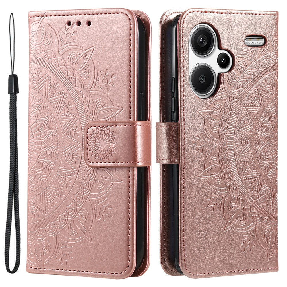 For Xiaomi Redmi Note 13 Pro+ 5G Case Mandala Flower Imprinted PU Leather Flip Cover