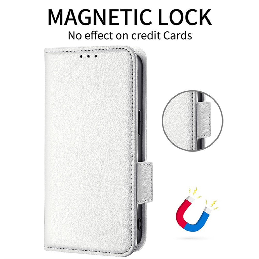Honor Magic6 Pro 5G Wallet-Handyhülle – Mit Handschlaufe, Litschi-Textur, PU-Leder, Brieftasche