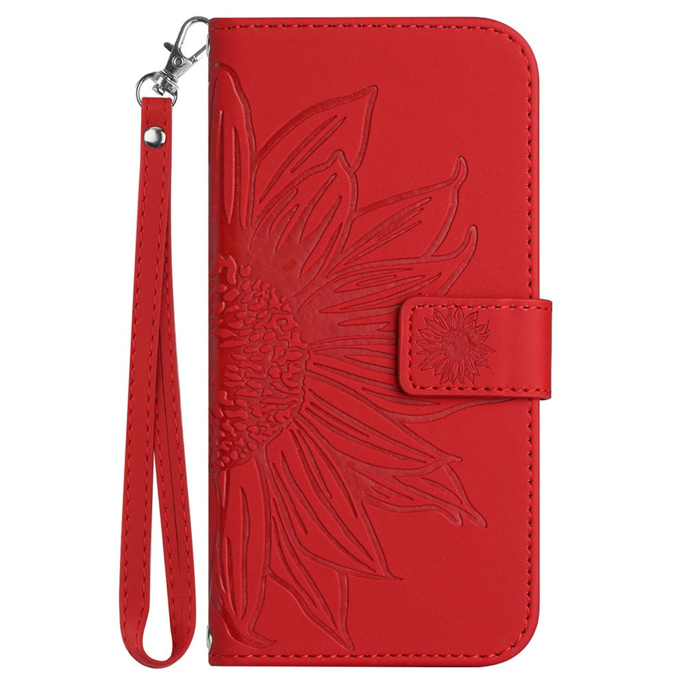 Pixel 9 Pro XL Wallet-Hülle – Sonnenblume aufgedruckt, mit Ständer & Riemen