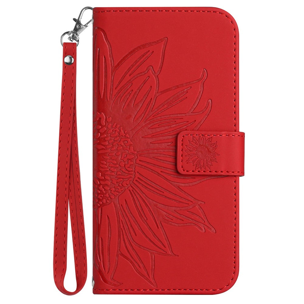 Pixel 9 / 9 Pro Wallet-Hülle – Sonnenblume aufgedruckt, mit Ständer & Riemen