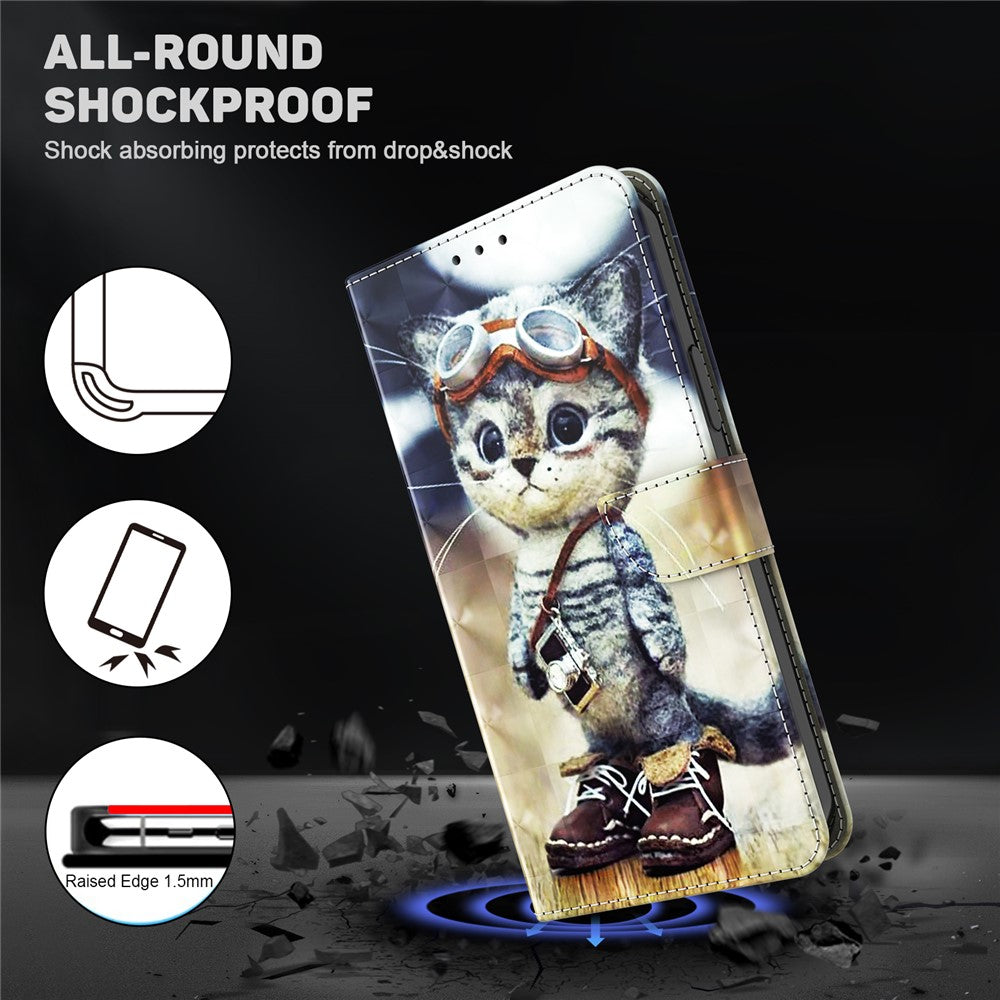 For Xiaomi Redmi 13C 4G / 13C 5G / Poco C65 4G / Poco M6 5G / 13R 5G Magnetic Phone Case 3D Pattern Printing Wallet Cover