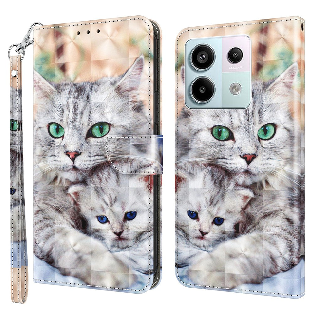 For Xiaomi Redmi Note 13 Pro 5G / Poco X6 5G Cell Phone Cases Leather Cover with Printing Pattern