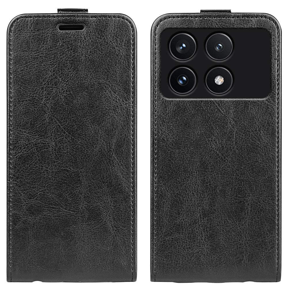 For Xiaomi Poco F6 Pro 5G / Redmi K70 5G / K70 Pro 5G Leather Cover Vertical Flip Crazy Horse Texture Phone Case
