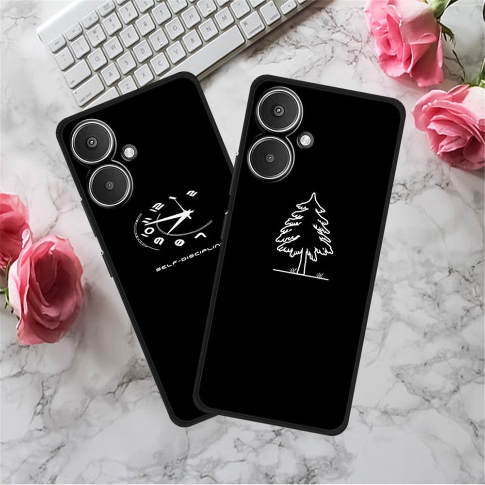 For Xiaomi Redmi 13C 5G / 13R 5G / Poco M6 5G Case TPU Linear Pattern Printing Back Phone Cover