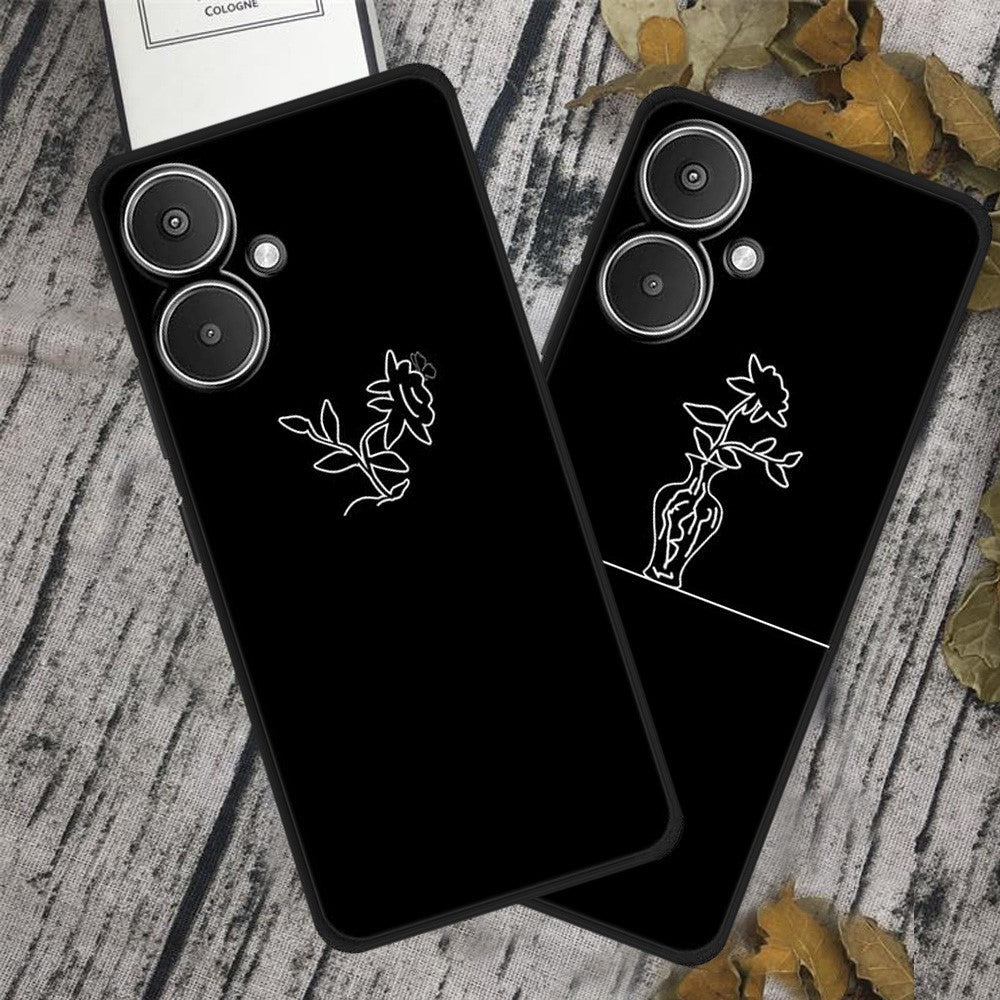 For Xiaomi Redmi 13C 5G / 13R 5G / Poco M6 5G Case TPU Linear Pattern Printing Back Phone Cover