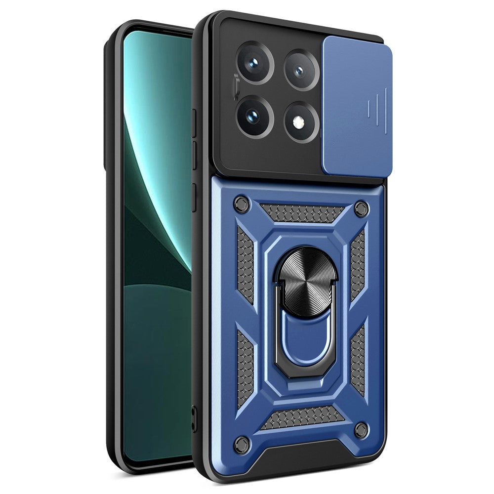 For Xiaomi Poco X6 Pro 5G / Redmi K70E 5G Case PC+TPU Anti-drop Phone Cover with Slide Lens Window