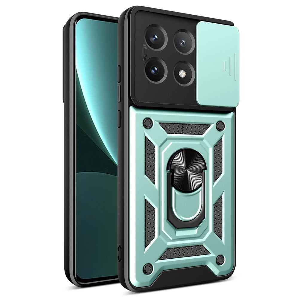 For Xiaomi Poco X6 Pro 5G / Redmi K70E 5G Case PC+TPU Anti-drop Phone Cover with Slide Lens Window