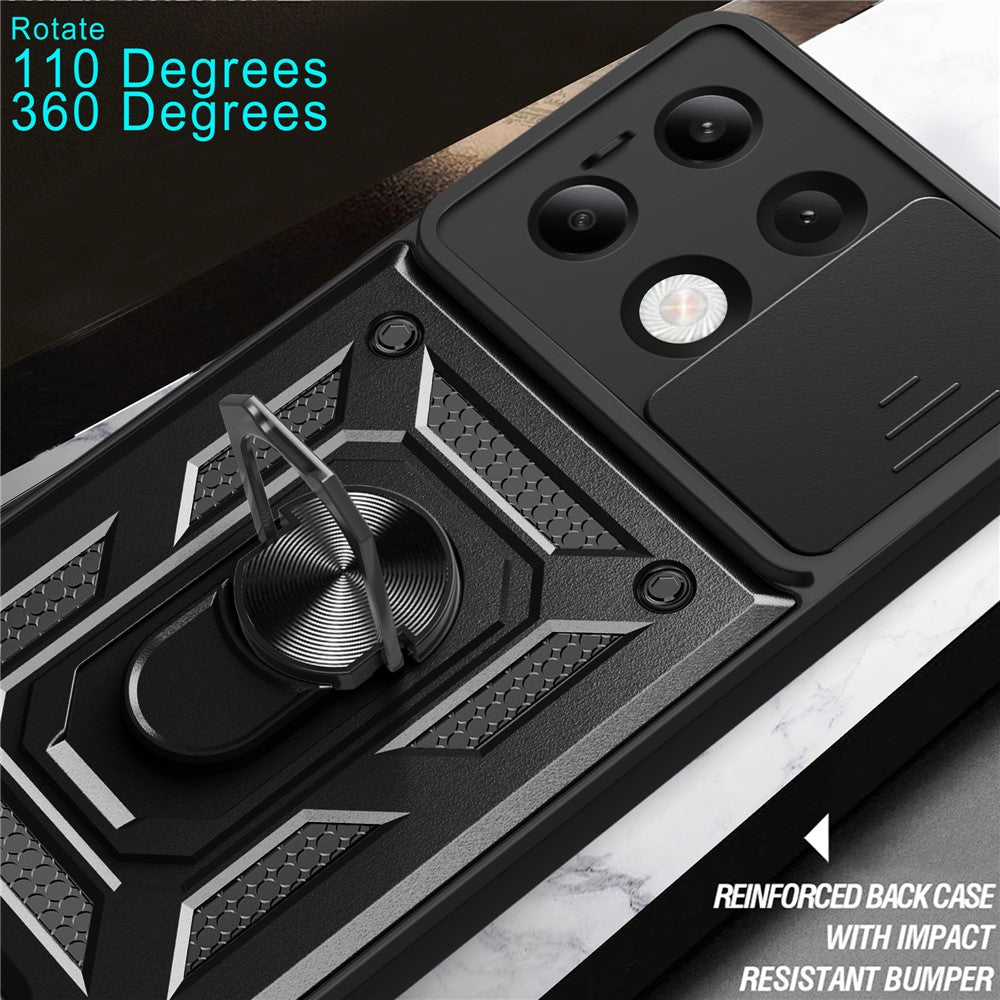 For Xiaomi Redmi Note 13 4G Case Scratch-resistant PC+TPU Kickstand Phone Shell